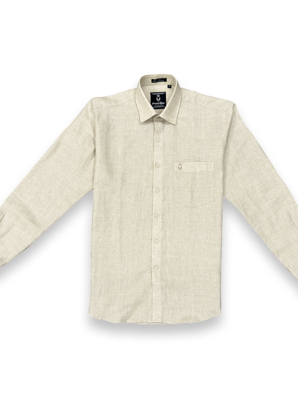 Beige linen shirt on a white background