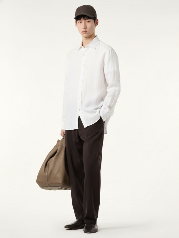 100% Linen Shirt White