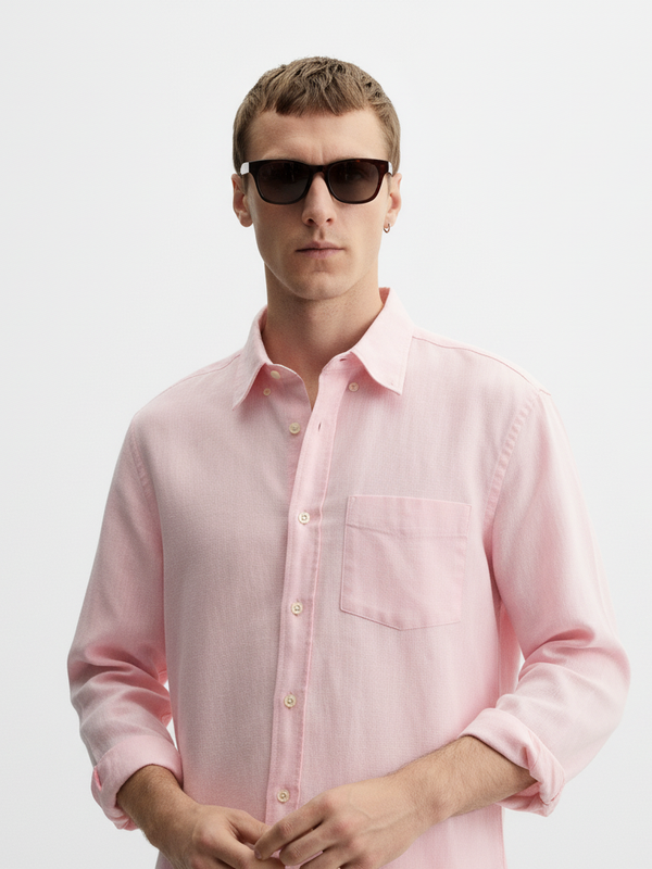 100% Linen Shirt Baby Pink