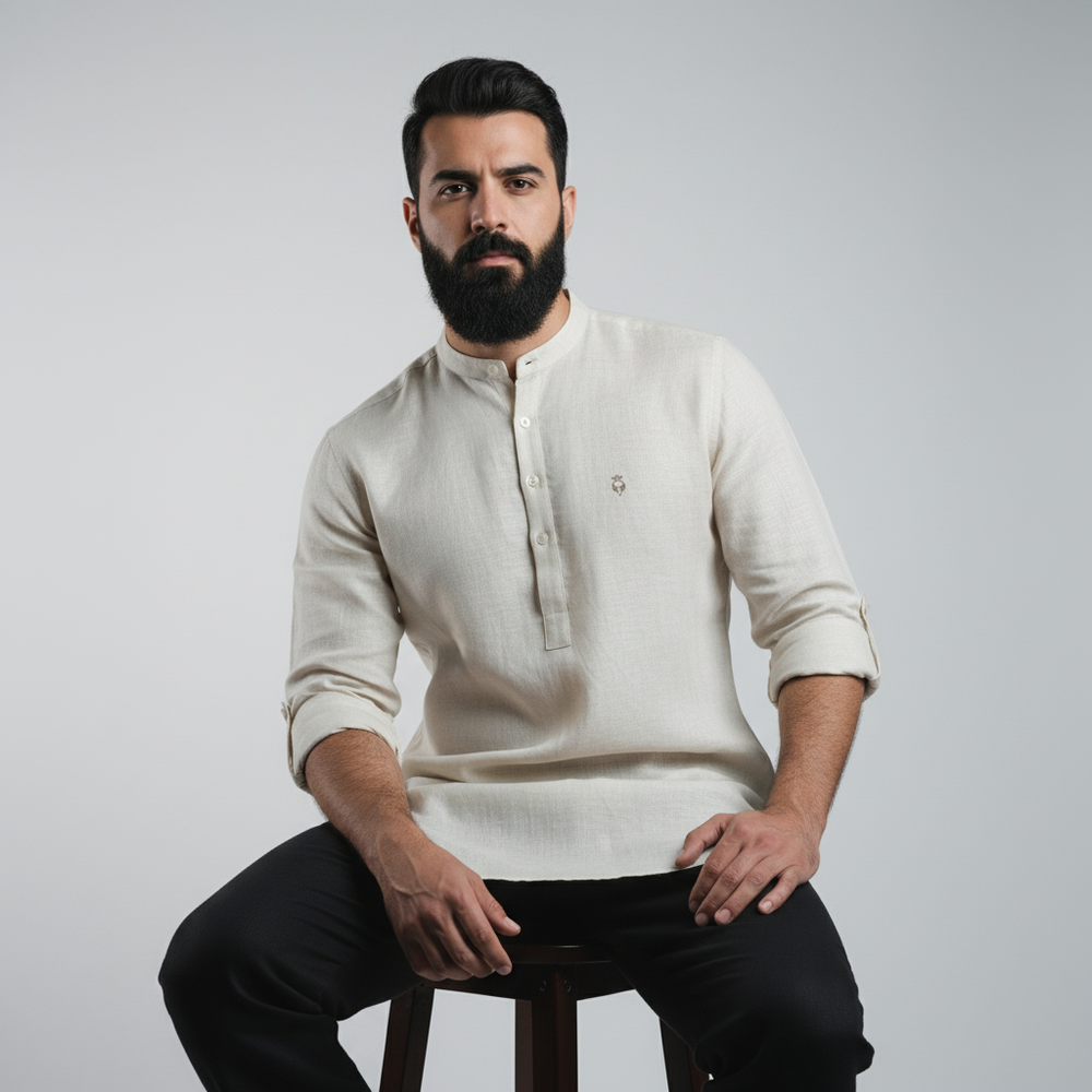 Belgian Linen™ Kurta Biege
