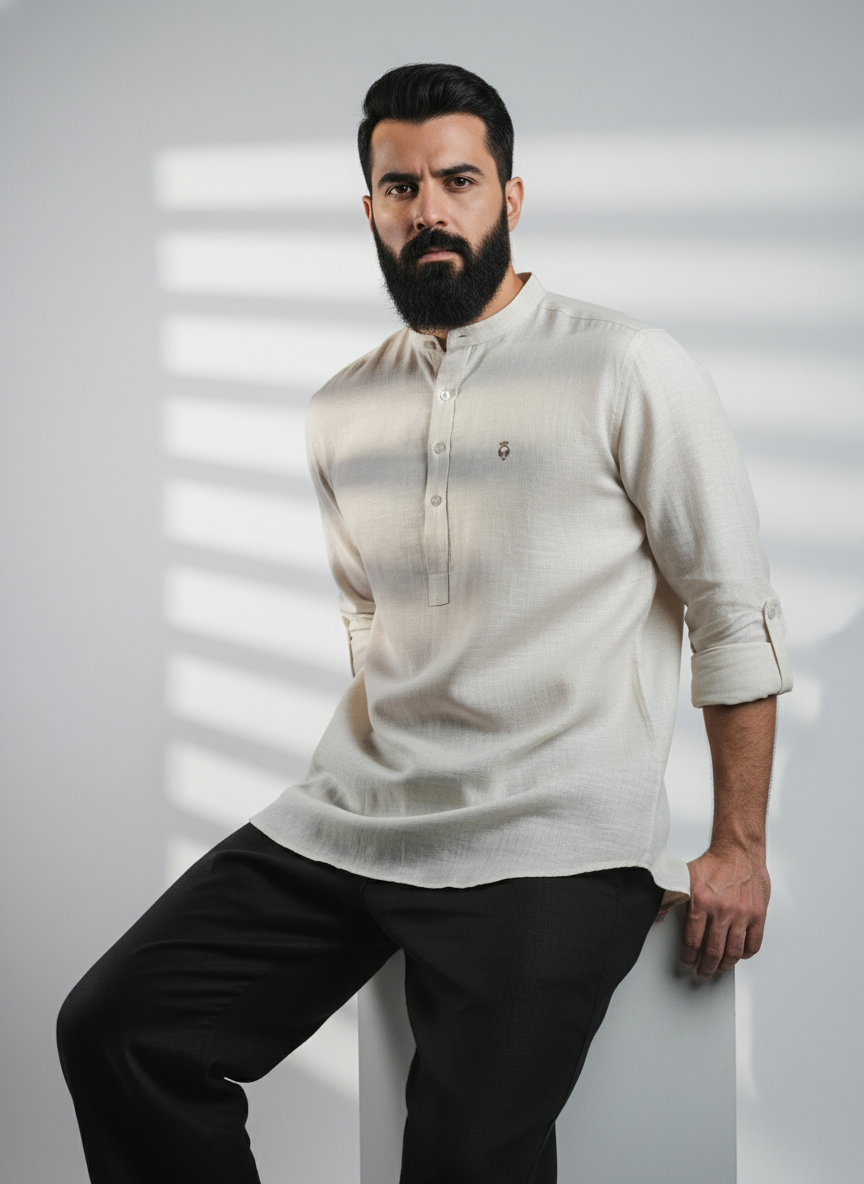 Belgian Linen™ Kurta Biege