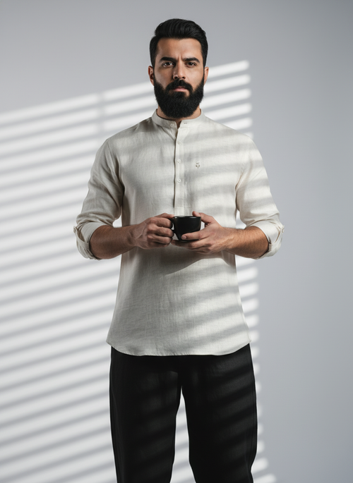 Belgian Linen™ Kurta Biege
