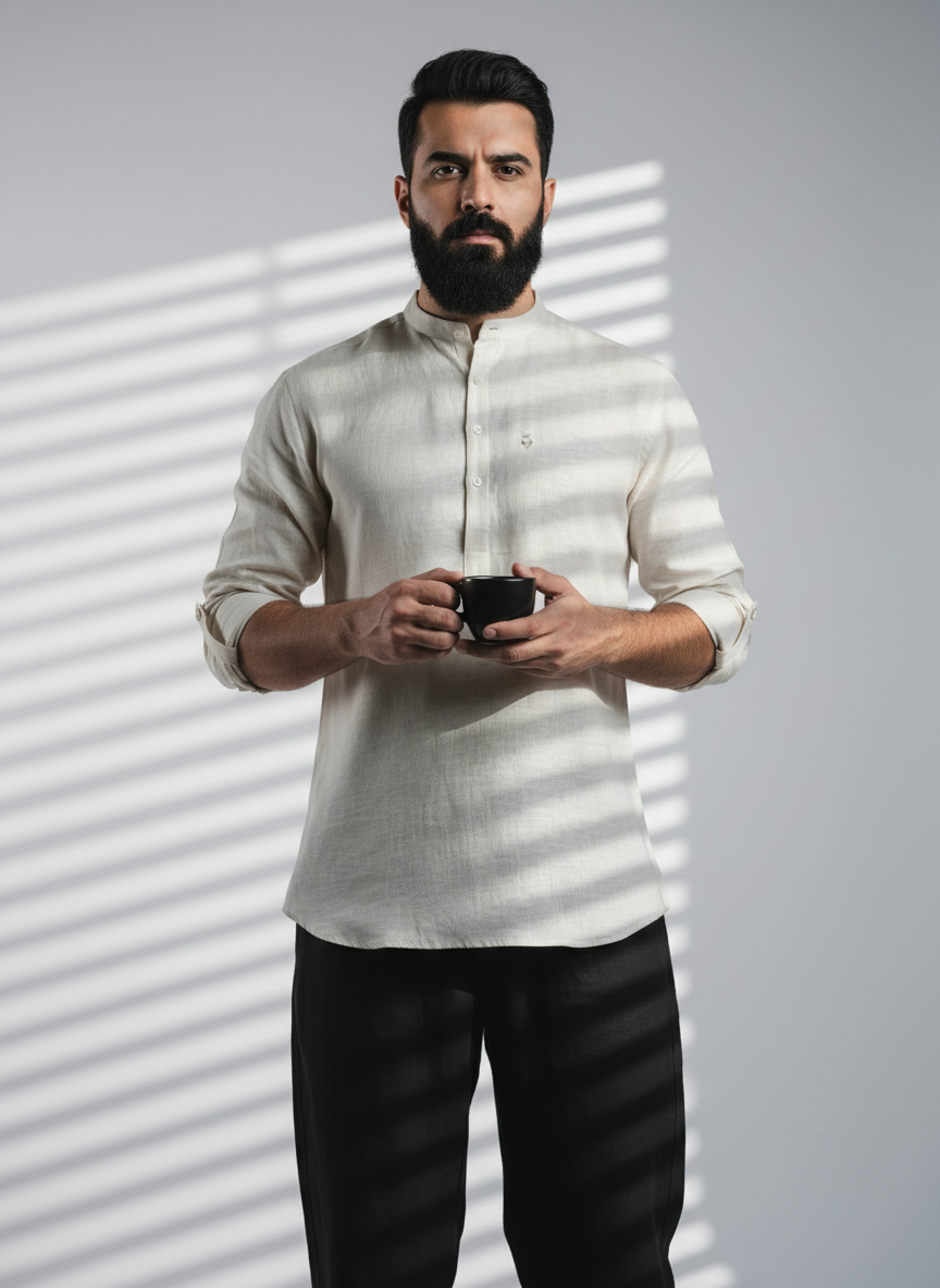 Belgian Linen™ Kurta Biege