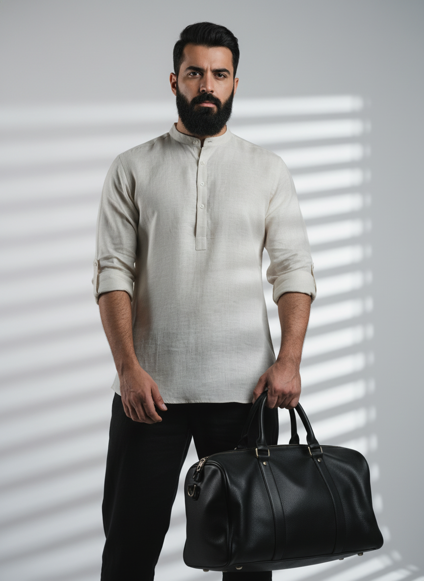 Belgian Linen™ Kurta Biege