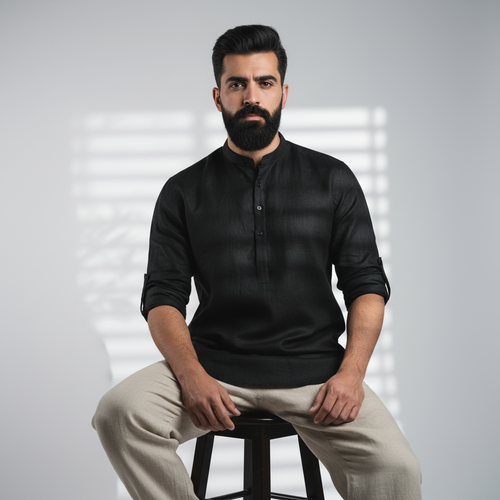 Belgian Linen™ Kurta Black