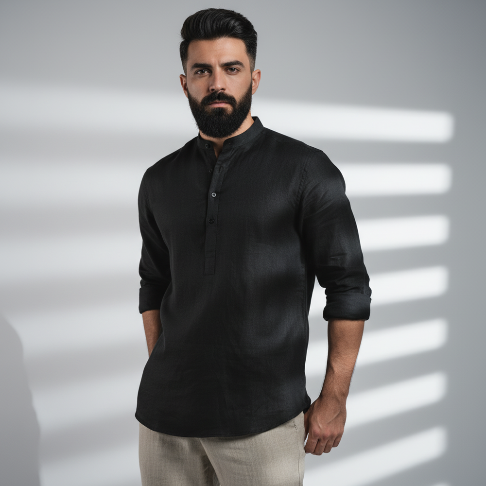 Belgian Linen™ Kurta Black