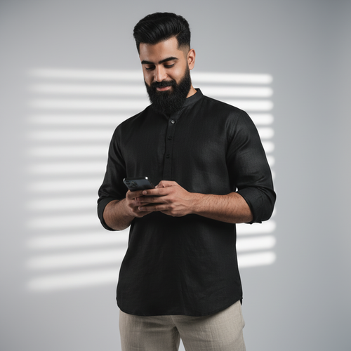 Belgian Linen™ Kurta Black