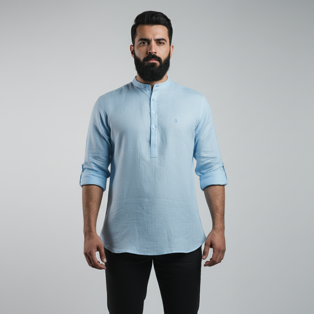 Belgian Linen™ Kurta Blue