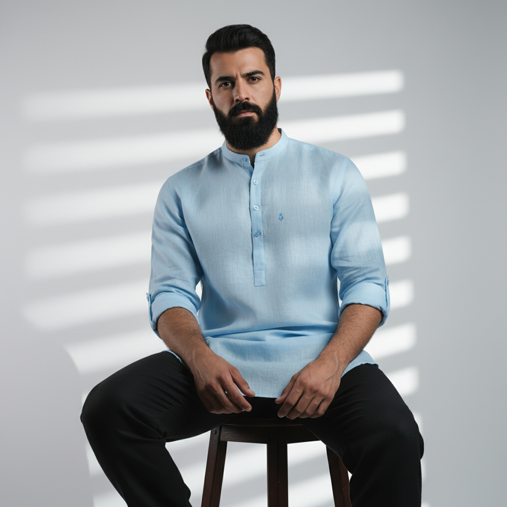 Belgian Linen™ Kurta Blue