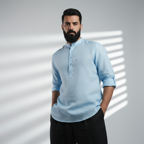 Belgian Linen™ Kurta Blue
