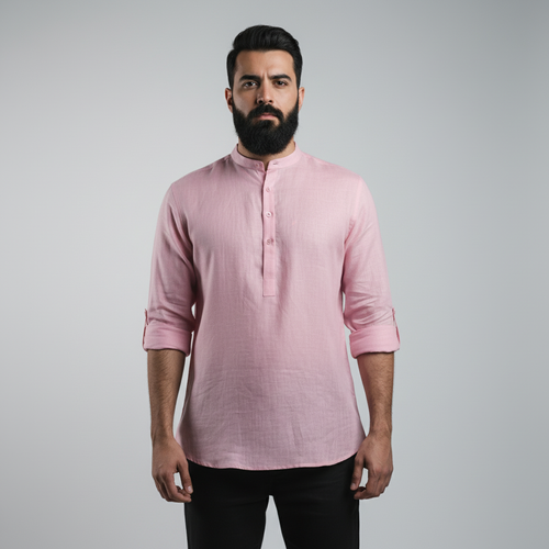 Belgian Linen™ Kurta Brandy Rose
