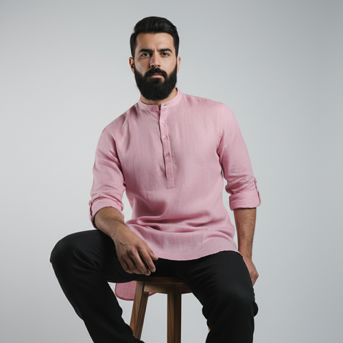 Belgian Linen™ Kurta Brandy Rose