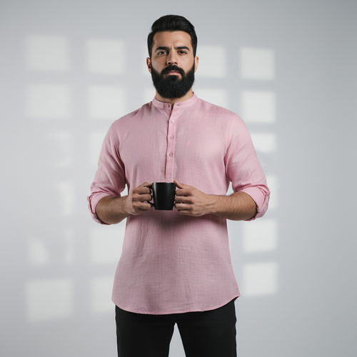 Belgian Linen™ Kurta Brandy Rose