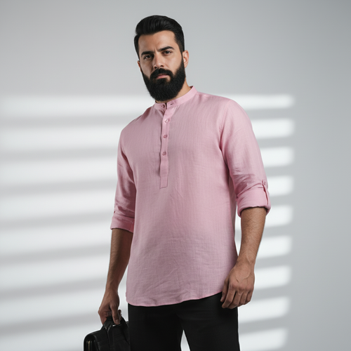 Belgian Linen™ Kurta Brandy Rose