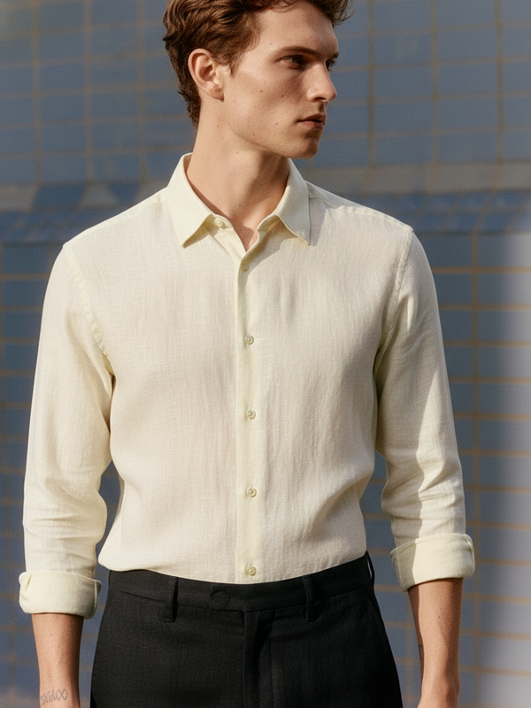 100% Linen Shirt Cream