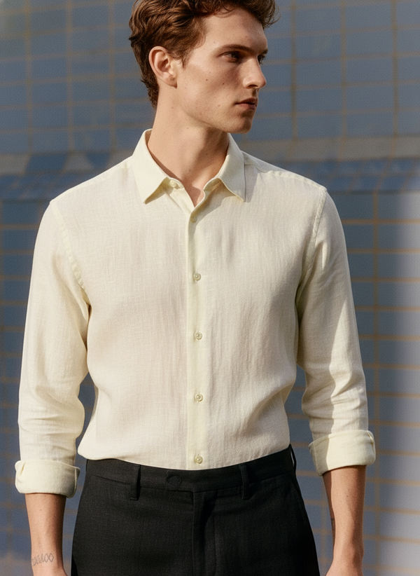 100% Linen Shirt Cream