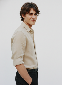 100% Linen Shirt Dark Biege