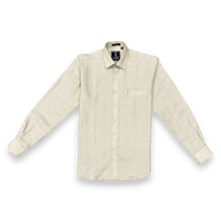 Beige linen shirt on a white background
