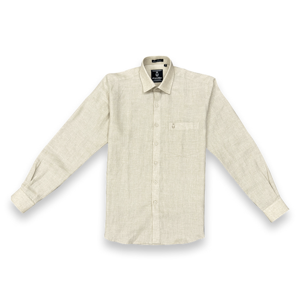 Beige linen shirt on a white background