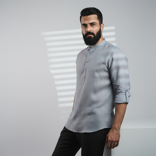 Belgian Linen™ Kurta Grey