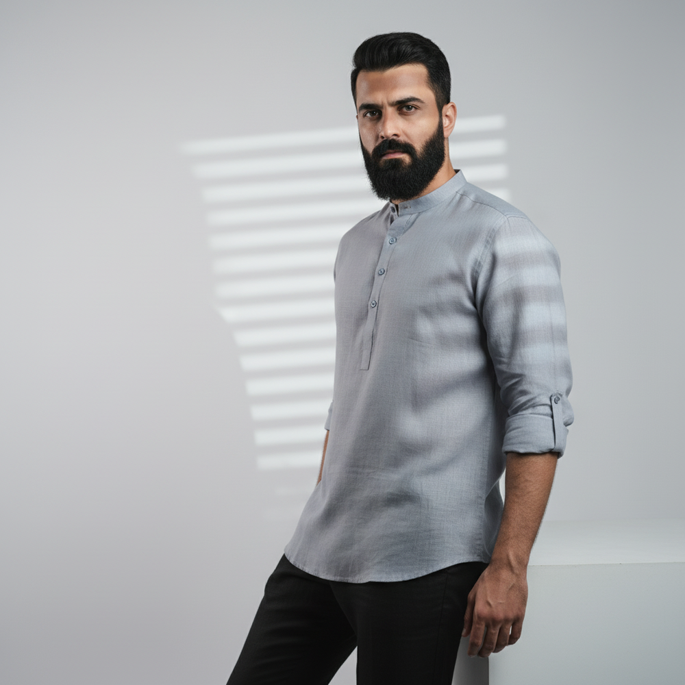 Belgian Linen™ Kurta Grey
