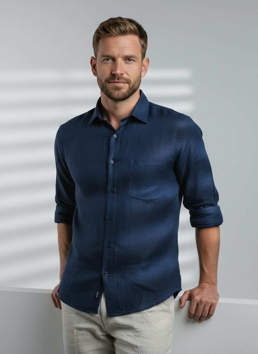 Belgian Linen™ Shirt NAVY BLUE