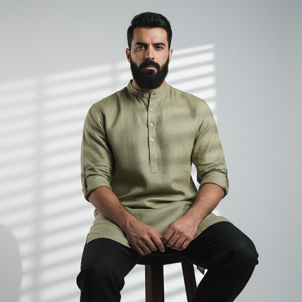 Belgian Linen™ Kurta Olive