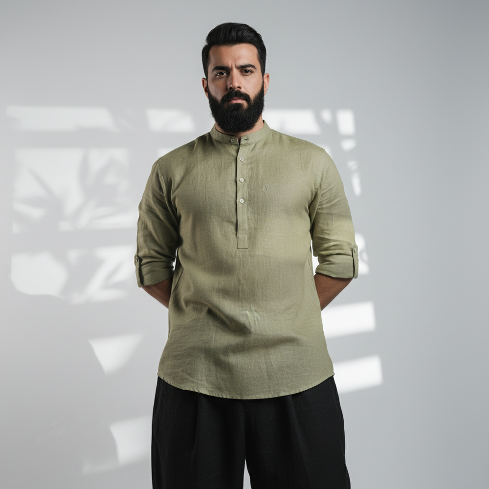 Belgian Linen™ Kurta Olive