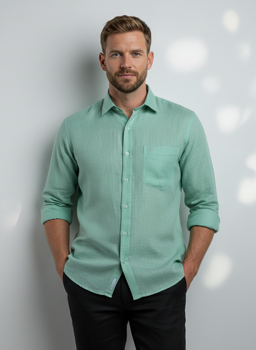 Belgian Linen™ Shirt SAGE GREEN