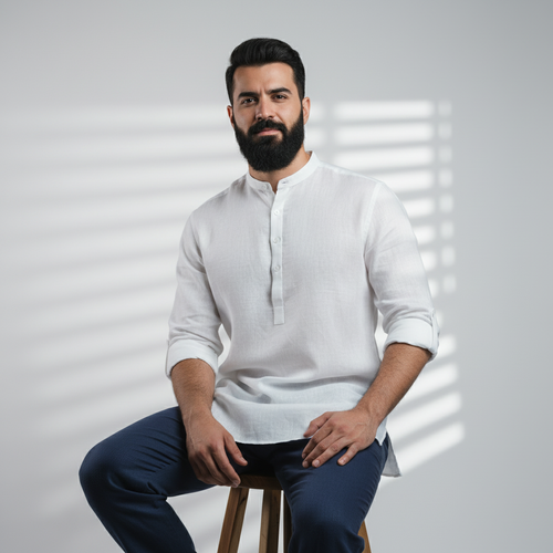 Belgian Linen™ Kurta White