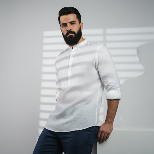 Belgian Linen™ Kurta White