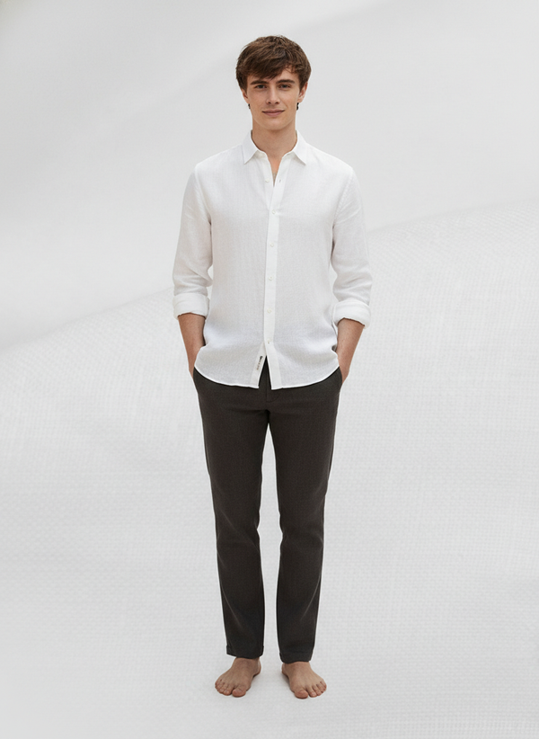 100% Linen Shirt White