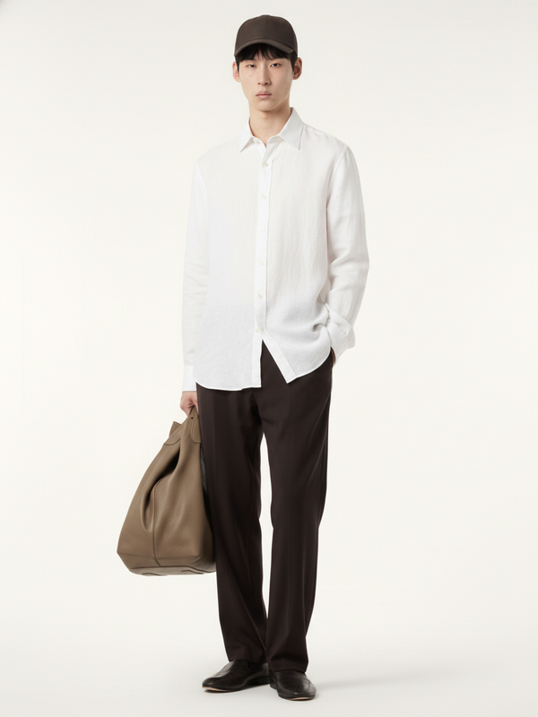 100% Linen Shirt White