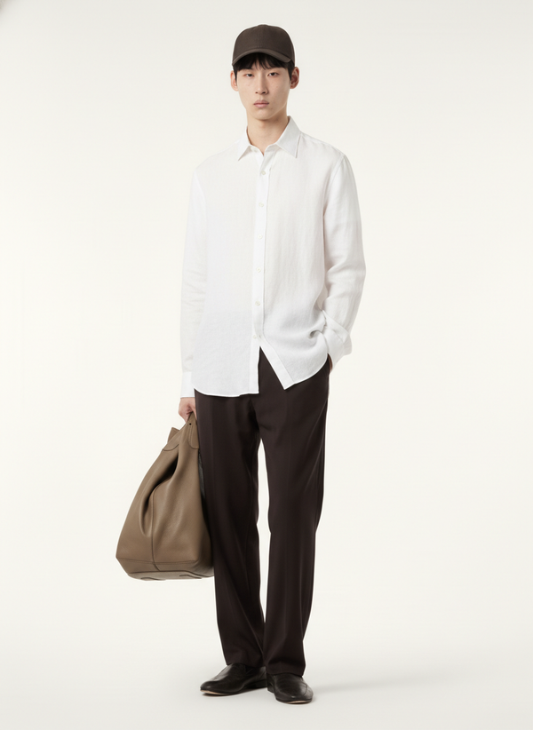 100% Linen Shirt White