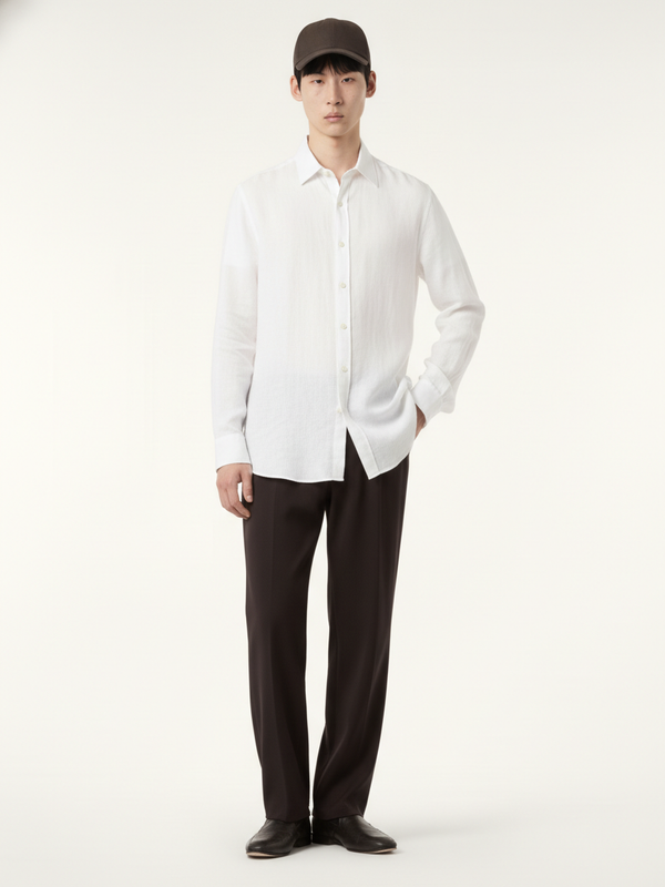 100% Linen Shirt White