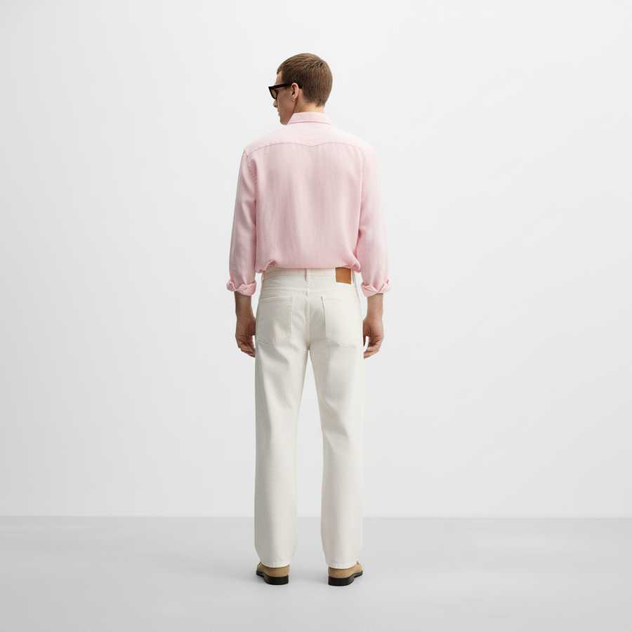 100% Linen Shirt Baby Pink