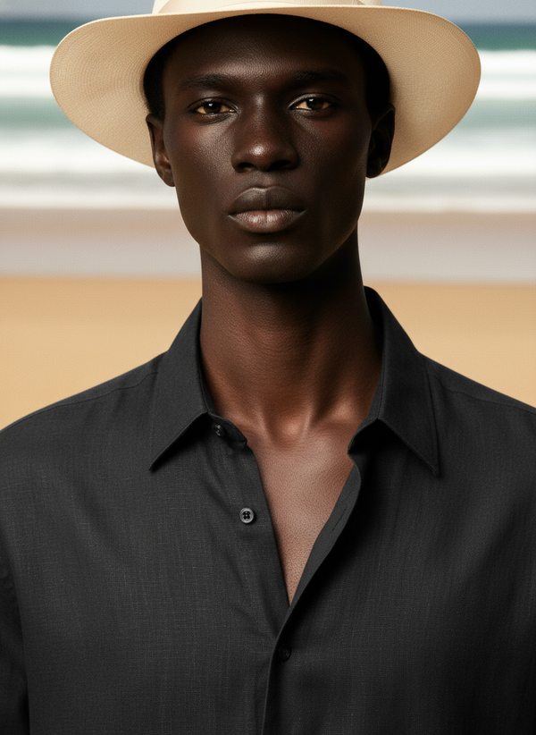 100% Linen Shirt Black